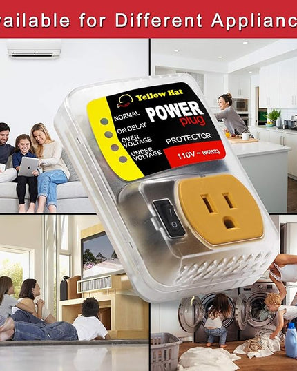 Surge Protector,Voltage Protector for Home Appliance, Voltage Brownout Outlet 110V 15A 2200 Watts Black