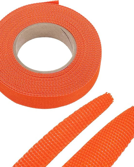 MECCANIXITY Braided Cable Sleeves Heat Shrinkable Fabric Sleeving, 1/2" 26ft Orange 2:1 Ratio Heat Shrinkable Cord Protector for Harness Cable, Network Cable Protection, Cable Management