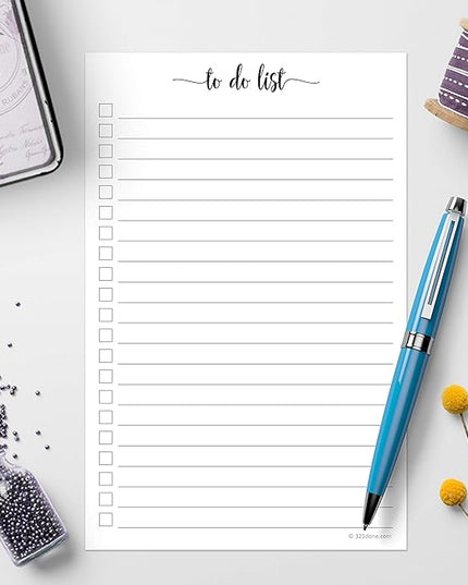 321Done To Do List Notepad - Pack of 2-50 Sheets (5.5" x 8.5") To-Do's Notepad Tear Off, Planning Memo Pad, Planner Checklist Organizing - Wide-Ruled