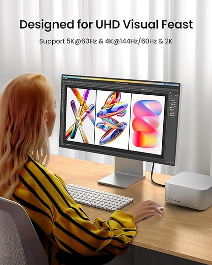 Silkland USB C Data Cable 20Gbps, Short 1FT USB3.2 Gen 2x2 High Speed Data Transfer, [5K/4K 60Hz] Monitor Cable, 240W PD Fast Charging, Type C Data Compatible for SSD, Hub, Dock, eGPU