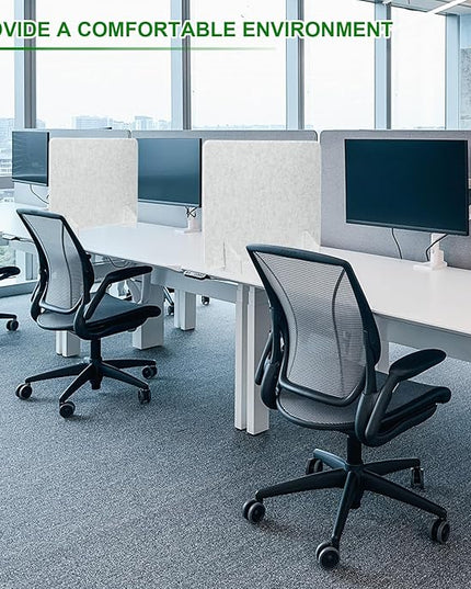 PATIKIL Desk Dividers 24" x 24", 4 Pack Desk Privacy Panel Freestanding Noise Reducing Partition Acoustic Panel with 2Pcs Support Feet for Testing Office Home Library, Pure White Style A