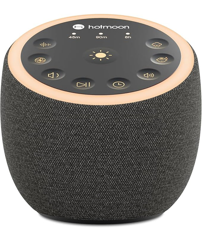 Hotmoon Sound Machine for Sleep, Cocoon 2 White Noise Sound Machine with 40 Non-Looping Sounds, Dual-Speaker & Timer, 8 Night Light, Pink Brown Green Noise for Sleeping Adults, Office Privacy, Plug-in