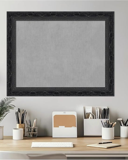 Amanti Art Black Framed Magnetic Board 22x28 Medium Vision Board for use with Magnets, 100% Metal Sheet to Display Items as Office Decor or for Home Organization in mudroom, Kitchen or Kids Room