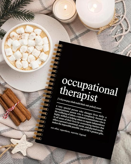 QUICQOD Occupational Therapist Gifts Notebook，Appreciation Graduation Gifts for Occupational Therapist Friend,Black Hardcover Spiral Notebook 5.5x8.3