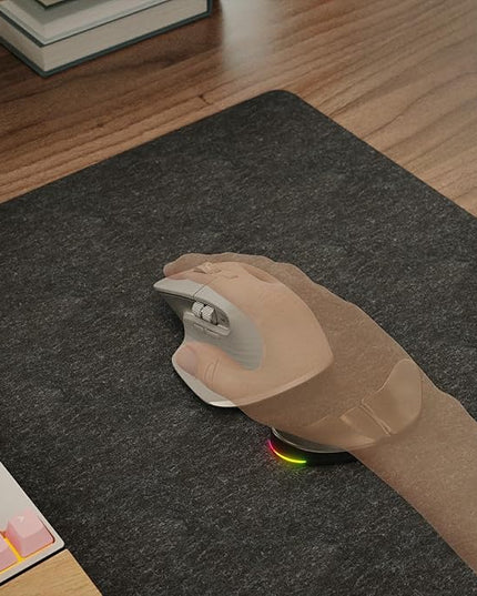 HornsX1 Right-Handed RGB Ergonomic Gliding Palm Rest for Mouse, Wrist Rest Pad, 3 RGB Lighting Modes, Reduce Wrist Pain, Anti-Fatigue, for Gaming/Office Work Casual Use - Black2, 1 PCS