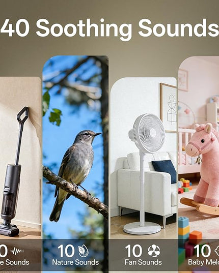 Hotmoon Sound Machine for Sleep, Cocoon 2 White Noise Sound Machine with 40 Non-Looping Sounds, Dual-Speaker & Timer, 8 Night Light, Pink Brown Green Noise for Sleeping Adults, Office Privacy, Plug-in