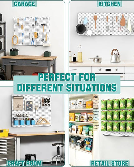 EVERHANGER Metal Pegboard Panels, Heavy Duty Pegboard Wall Organizer, Garage Wall Panels, Tool Storage Organization, 12"X16", 2pcs, Gray
