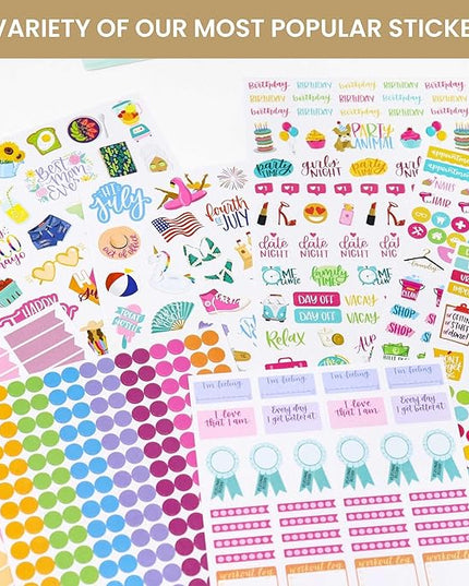 Bloom Daily Planners Planner Sticker Value Pack (13 Unique Sheets / 1,000+ Stickers) - New Variety Assortment Bundle for Planning & Decorating