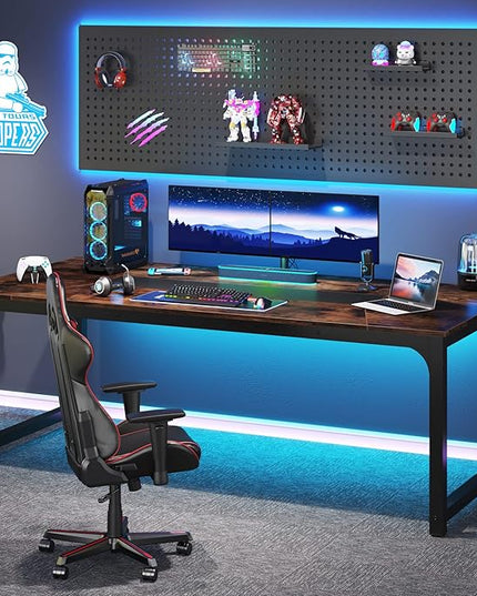 Tribesigns Modern Computer Desk, 78.7 x 39.4 inch X Large Executive Office Desk Computer Table Study Writing Desk Workstation for Home Office,Rustic/Black