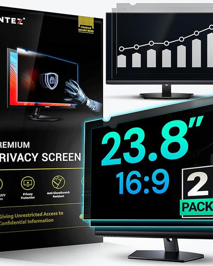 VINTEZ [2 Pack] 23.8 Inch 16:9 Privacy Screen for Computer Monitor and Laptop - Anti Glare Protector Film Blue Light Filter Eye Protection - Computer Screen Privacy Shield