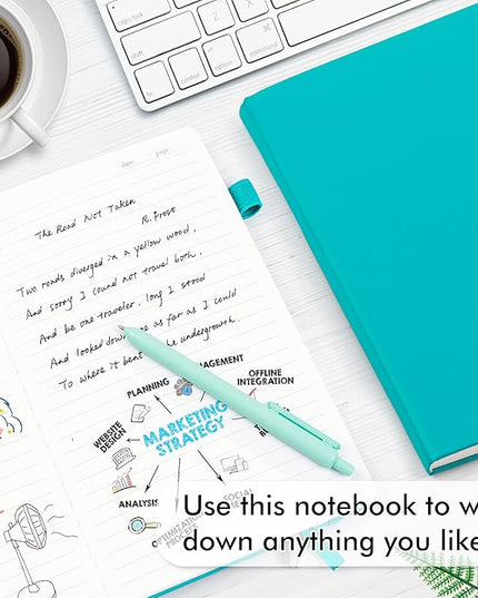feela 3 Pack Notebooks Journals Bulk with 3 Black Pens, A5 Hardcover Notebook Classic Ruled Lined Journal Set with Pen Holder for Work Business Journaling Note Taking, 120 GSM, 5.1”x8.3”, Emerald
