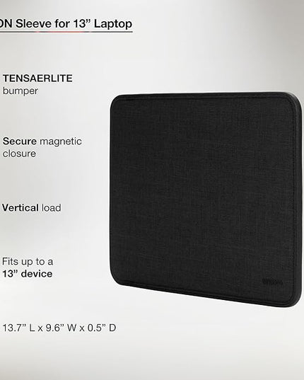 Incase ICON Sleeve with Woolenex - MacBook Air 13 inch Case - 2025, 2024, 2023, 2022, M4, M3, M2 - Fitted MacBook Case, Laptop Sleeve, Hard Cover, Durable, Lightweight - Graphite