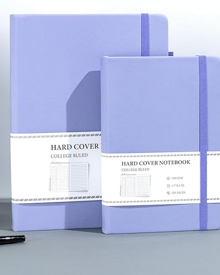 CAGIE Purple Journal Notebook for Women Men 320 Pages 100 Gsm Paper Thick Lined Journaling Notebooks A5 Leather Journals for Writing Hardcover Journal SuppliesDiary, 5.7x8.3 In