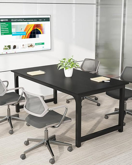 Tribesigns Modern Computer Desk, 63 x 31.5 inch Large Office Desk Computer Table Study Writing Desk Workstation for Home Office, Black