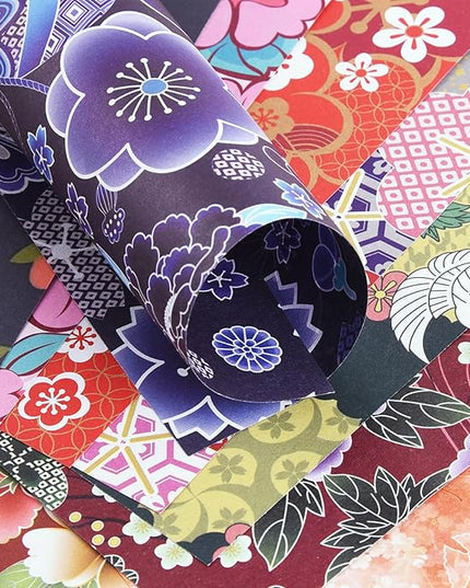 Origami 6x6 Paper Kit 150 Sheets 150 Vivid Colors Double Sided Same Printed Traditional Patterns Square for Arts Crafts Projects Japan Traditional Chiyo.Ethnic Flowers