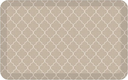 GelPro Anti-Fatigue Designer Comfort Kitchen Floor Mat, 20x32, Trellis Khaki Stain Resistant Surface with 3/4” Thick Ergo-Foam Core for Health and Wellness