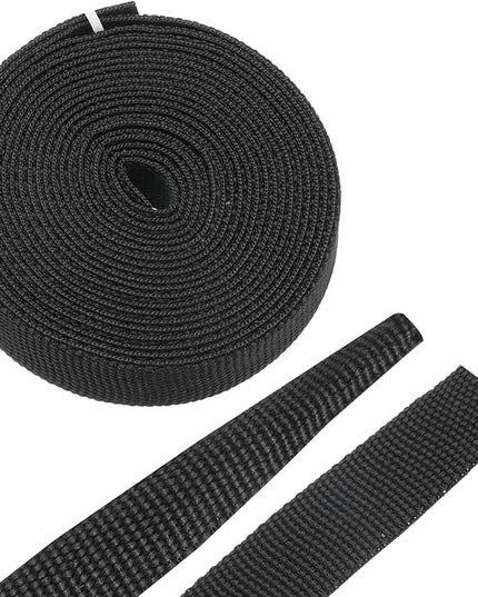 MECCANIXITY Braided Cable Sleeves Heat Shrinkable Fabric Sleeving, 3/8" 10ft Black 2:1 Ratio Heat Shrinkable Cord Protector for Harness Cable, Network Cable Protection, Cable Management