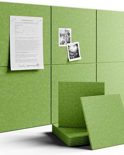 Fluxynara Large Felt Bulletin Board 36" x 24"Cork Board Alternative - 6 Pack with 40 Safe Removable Adhesive Tabs, Cork Boards for Walls Cork Board for Home Office Classroom Pin Board -Kelly Green