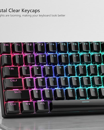 Womier Keycaps - Black Jelly Keycaps, Crystal Shine Through Custom Key caps Set 60% 75% 100% Percent, 130 Keys OEM Profile for 61/68/84/87/98/100 Cherry Gateron MX Mechanical (Black)