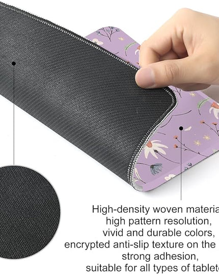 Flower Square Mouse Pad,Non-Slip Rubber Base Mouse Pad,Home Office Decoration Desktop Accessory,Laptop Mouse Pad for Office Laptops,9.4x7.8x0.12inch 10