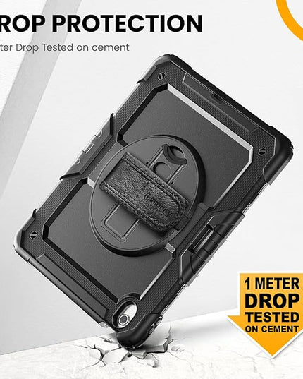 timecity for iPad (A16) 11th/ 10th Generation Case 11''/ 10.9 Inch (2025/2022) - Heavy Duty Protective Cover with Screen Protector, Stand, Shoulder Strap & Pencil Holder | Kids-Friendly - Black