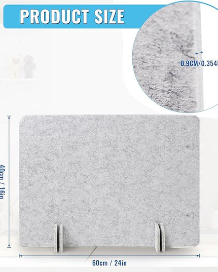 Desk Privacy Panel Set, Desk Partition Cubicle Wall Freestanding Noise-Reduction Panels Room Divider, Soundproof Partition with Support Feet for Office or Home Use (Light Grey, 40 * 60 cm)