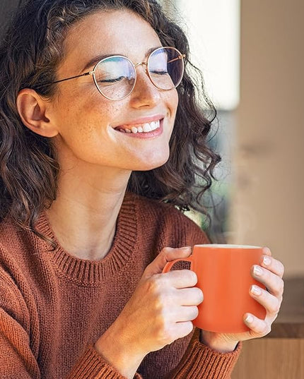APEKX Warm Cup Coffee Mug Warmer Set - Smart Stable Constant Temperature 131°F, 15W Wireless Charging, 12.8 oz Capacity - Supports USB-C Interface, Automatic Power On/Off Function (4 H). (Tangerine)