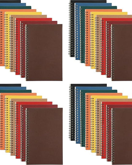 Yahenda Spiral Notebook Bulk A5 Journal Lined 8.3'' x 5.5'' Writing Composition Paper Small Notepad Subject Notebook for Students Office Business Back to School Supplies(Multi Color,36 Pcs)