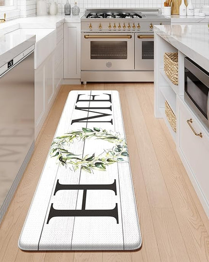 KIMODE Farmhouse Kitchen Runner Rug,17.3" x 59" Anti Fatigue Kitchen Mats for Floor Cushioned,Non-Skid Waterproof Comfort Thick Kitchen Floor Standing Mat for Front Sink,Laundry Room,Home