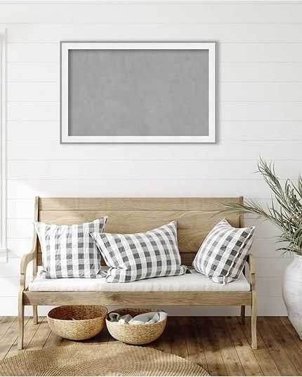 Amanti Art White Framed Magnetic Board 23x35 Large Vision Board for use with Magnets, 100% Metal Sheet to Display Items as Office Decor or for Home Organization in mudroom, Kitchen or Kids Room
