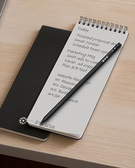 Notsu Dotted Reporter's Notebooks 2-Pack | Black Pocket Spiral Reporter Notepads for Journalist, Police, Detective, Field Note Taking | 100 Pages of 120 gsm Thick Paper, 3.75" x 8.25"