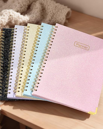 Forvencer 2026 Planner, Hardcover Calendar Planner Weekly and Monthly, Jan 2026 - Dec 2026, 8.5" x 11", Spiral Agenda Book with Tabs, Exquisite Daily Journal Organizer for Home School, Glitter Pink
