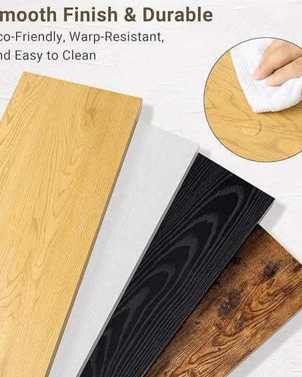 Vivelove 10" Deep Floating Shelves Over Toilet, 10.2" Wall Shelves for Bathroom Bedroom Kitchen Living Room Laundry Room, Modern Rustic Shelves for Home Decor, 10.2"x10.2"x1.5", Set of 2, Oak