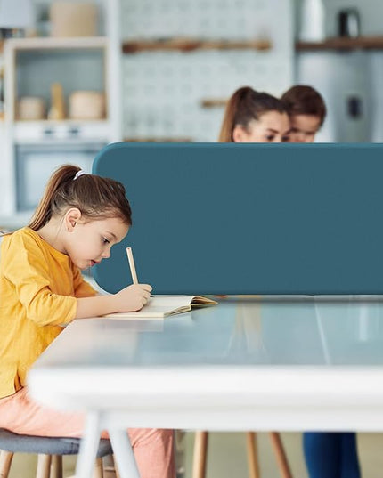 DECOLAB Desk Dividers, Desk Privacy Panel Shield Board for Student, Office, Classroom, Home, Free Standing Scratch Resistance, 48"x18", Sapphire
