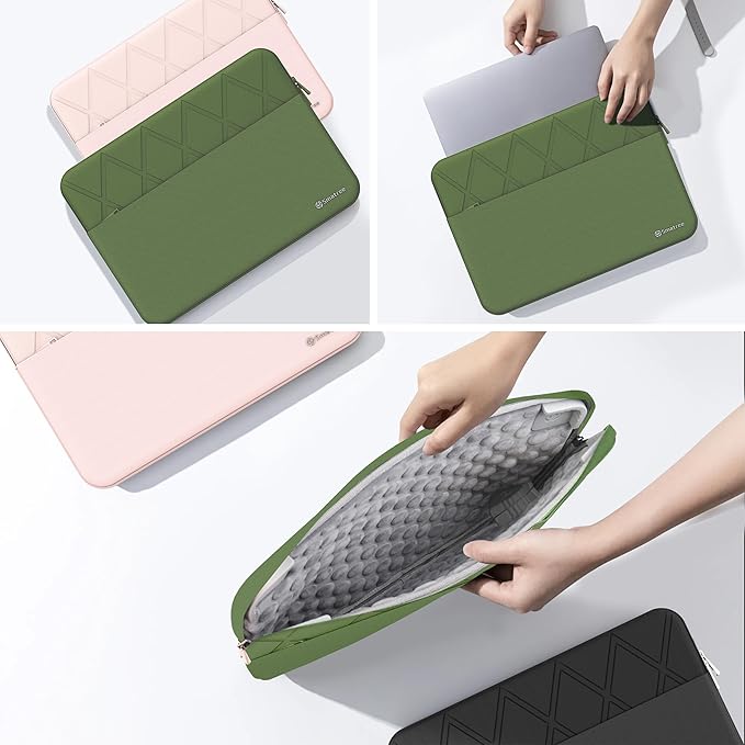 Smatree Laptop Sleeve for 13.4 inch ASUS ROG Flow Z13 2023 GZ301/2025,for 13.4 inch ASUS ROG Flow Z13 2022 GZ301,Case with Pocket,YKK Zipper,Patented Shockproof Design,Green(E407G)