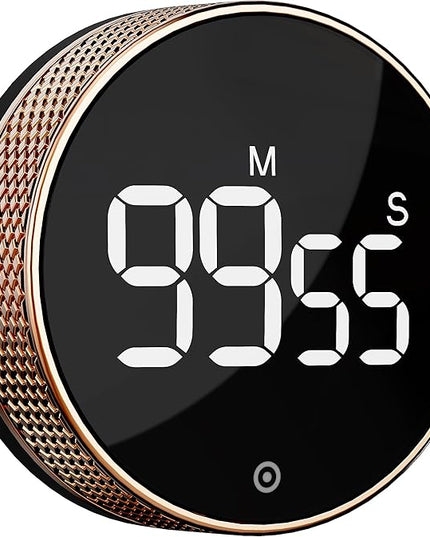 BlueSnail Kitchen Timer with LED Digital Display Smart Efficana for Home Classroom Gym Office, Volume and Brightness Adjustable Productivity Timer (Rose Gold)