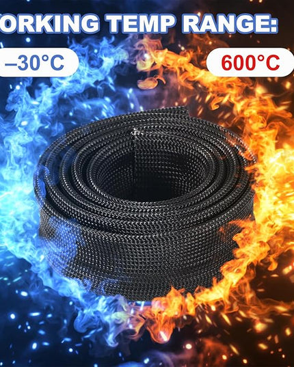 uxcell Insulation Cable Protector,18mm/0.71 Inch-1 Meter/3 Feet High Temp Fiberglass Sleeve Black