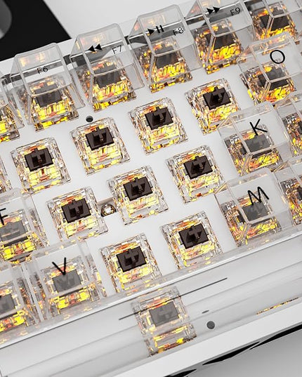 ZhouWang Crystal Brown Switch 3 Pin 50gf Pre-Lubricated,Dustproof Tactile Switch,Suitable for RGB,Mechanical Gaming Keyboards、MX Mechanical Keyboard(36PCS)