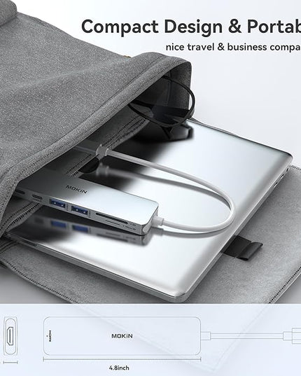 MOKiN 7 in 1 USB C Dongle with HDMI, SD/TF Card Reader, Data Port, 100W PD, 2 USB 3.0 for MacBook Pro/Air, Dell XPS, Lenovo Thinkpad