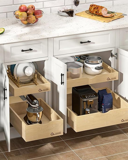 WelFurGeer Soft Close Pull Out Drawers for Kitchen Cabinets, 26" W x 21" D Pull Out Cabinet Organizer, Cabinet Drawers Slide Out, Slide Out Drawers for Kitchen Cabinets, Cabinet Pull Out Shelves