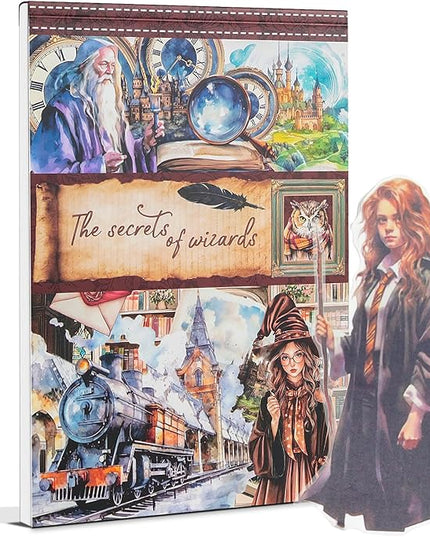 Snycler Sticker Book - 20 Sheets Vintage PET Stickers for Scrapbooking, Junk Journaling, Ephemera, and Decorative Crafts-The Secrets of Wizards
