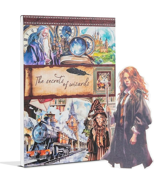 Snycler Sticker Book - 20 Sheets Vintage PET Stickers for Scrapbooking, Junk Journaling, Ephemera, and Decorative Crafts-The Secrets of Wizards