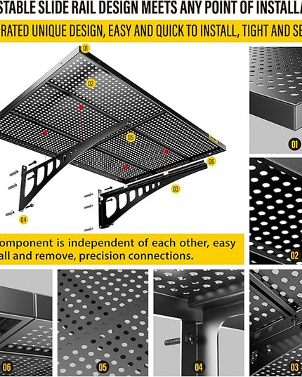 2-Pack 2x3ft Adjustable Garage Wall Shelving 560lbs Load Capacity Heavy Duty Wall Mounted Storage Shelf Metal Floating Shelves for Garage(Black)