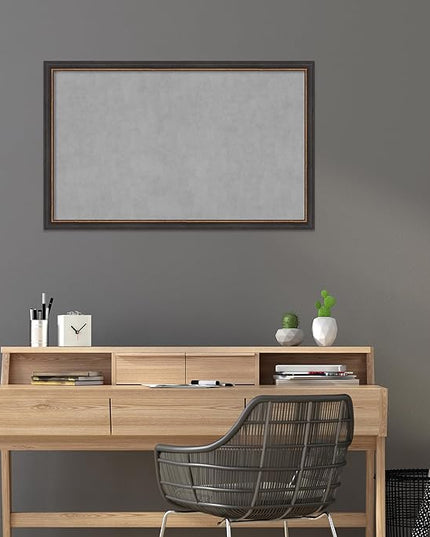 Amanti Art Black Framed Magnetic Board 27x43 Large Vision Board for use with Magnets, 100% Metal Sheet to Display Items as Office Decor or for Home Organization in mudroom, Kitchen or Kids Room