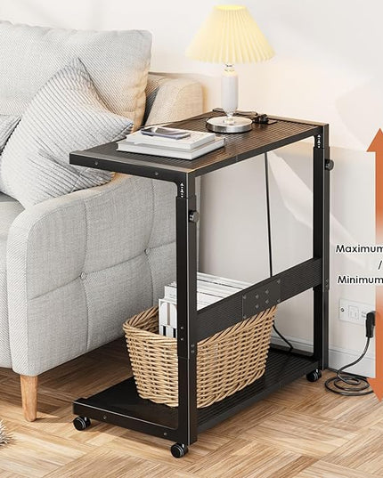 JANE EYRE PC Tower Stand - Adjustable Computer Tower Stand with Charging Station CPU Holder with Wheels for Home Office Gaming, Upgraded Larger Size 25.9" to 34.9" Height