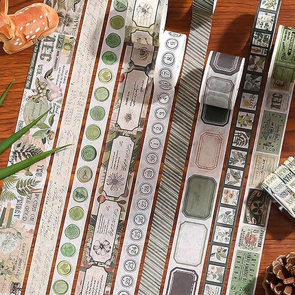 Auguro 18 Rolls Botanical washi Tape Set for Crafts and Journaling DIY Scrapbooking Supplies Flower washi Tape for Scrapbooking Decorating Tape