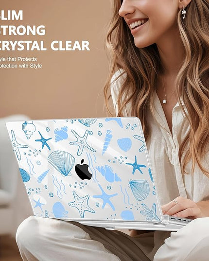 May Chen Case for MacBook Pro 14 inch, Models A2442 A2779 A2918 A2992 A3401 A3185 A3112 A3434, M1 M2 M3 M4 M5 Chip (2021-2025 Release), Plastic Hard Shell Case with Keyboard Cover, Sea Star