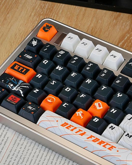 Custom PBT Keycaps, Black White Anime Style Keycaps Cherry Profile Dye Sublimation Keycap 130 Keys Manga Keycap Set for Mechanical Keyboard 61/64/75/84/87/104/108 Layout
