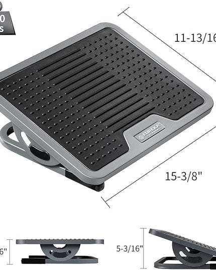 EUREKA ERGONOMIC Tilt Adjustable Footrest, Foot Rest for Under Desk at Work with Massage Surface, Office Foot Rest Under Desk with 20 Degree Tilt No Locking, Metal Frame