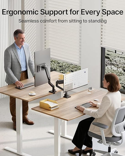 monTEK Single Monitor Arm for Max 45 Inch Ultrawide Screens Adjustable Monitor Desk Mount Holds 35 Lbs Cable Management with Clamp/Grommet Desk Mount, VESA 75/100mm, MA1007BK